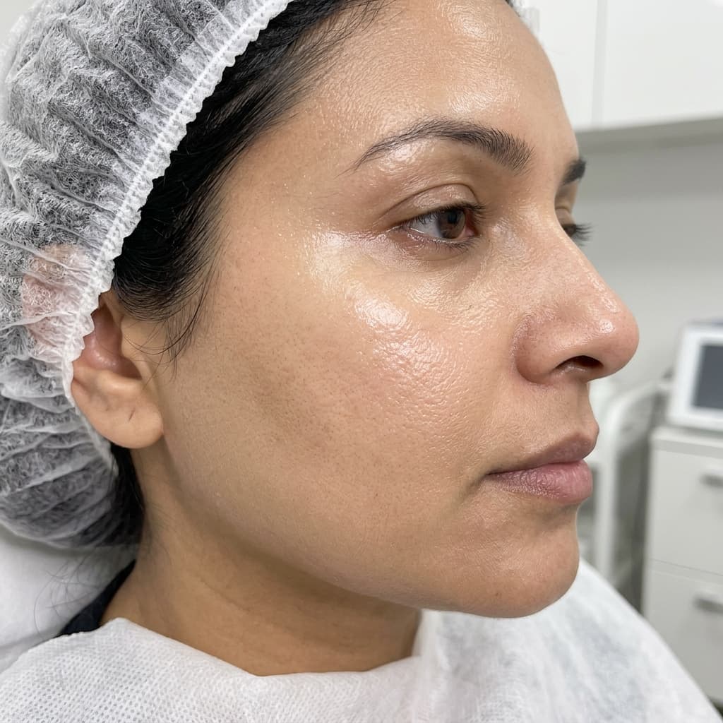 Even, radiant glass skin after BB Glow facial at The Enchara aesthetic clinic South Wales